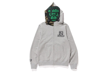 BAPE Milo Halloween Full Zip Hoodie Gray