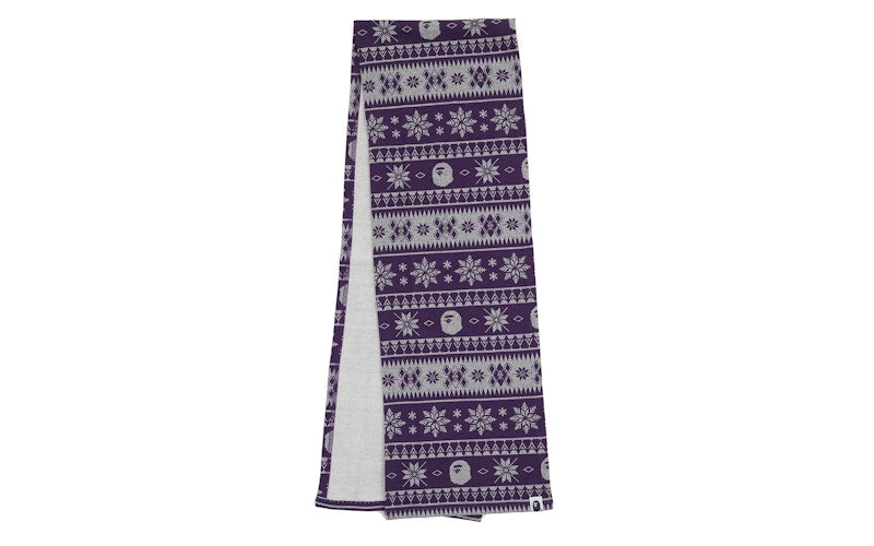 BAPE Monogram Scarf Purple