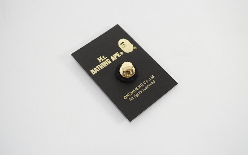 BAPE Mr. Bathing Ape Gold Apehead Lapel Pin Gold