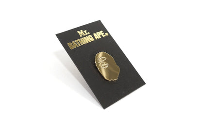 BAPE Mr. Bathing Ape Gold Apehead Lapel Pin Gold