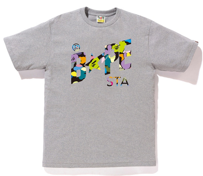 BAPE Multi Camo Bapesta Tee Gray