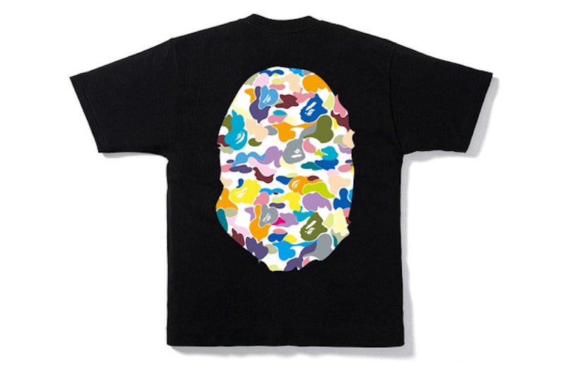 BAPE Multi Camo Big Ape Head Tee Black
