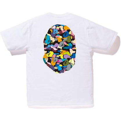 BAPE Multi Camo Big Ape Head Tee White/Black