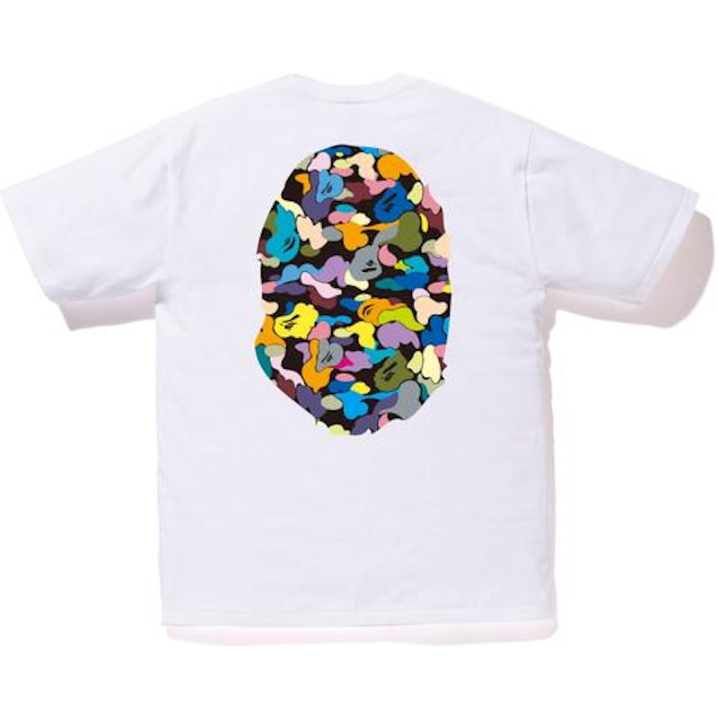 BAPE Multi Camo Big Ape Head Tee White/Black