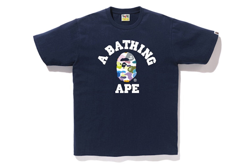 BAPE Multi Camo College Tee Navy