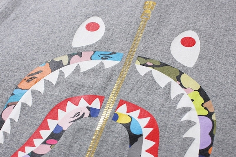 BAPE Multi Camo Shark Tee (Ladies) Gray/White