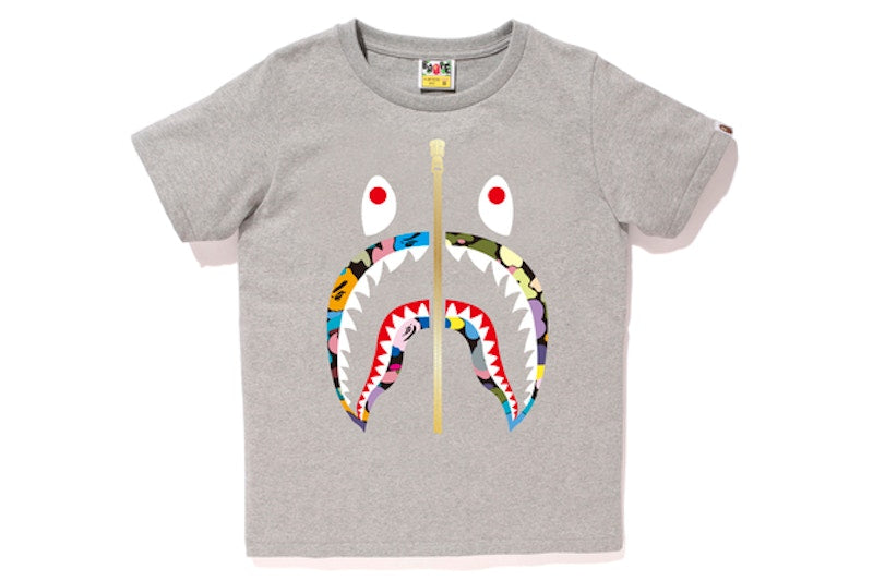 BAPE Multi Camo Shark Tee (Ladies) Gray/White