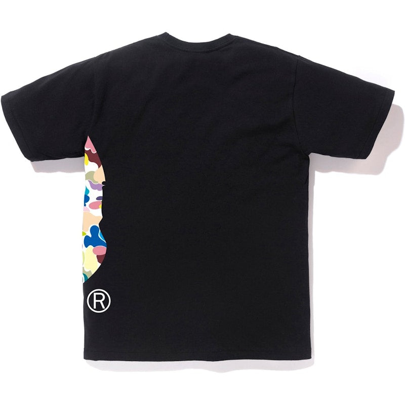 BAPE Multi Camo Side Big Ape Head Tee Black