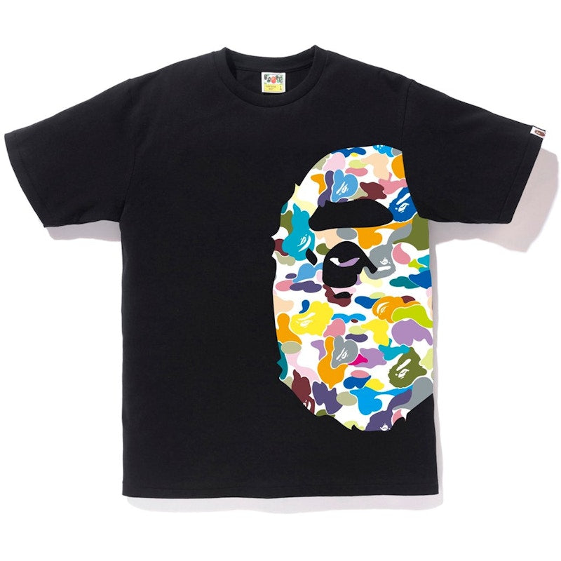BAPE Multi Camo Side Big Ape Head Tee Black