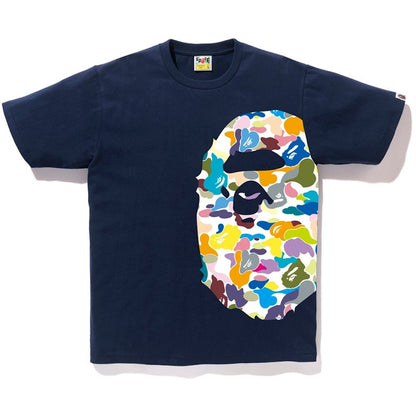 BAPE Multi Camo Side Big Ape Head Tee Navy