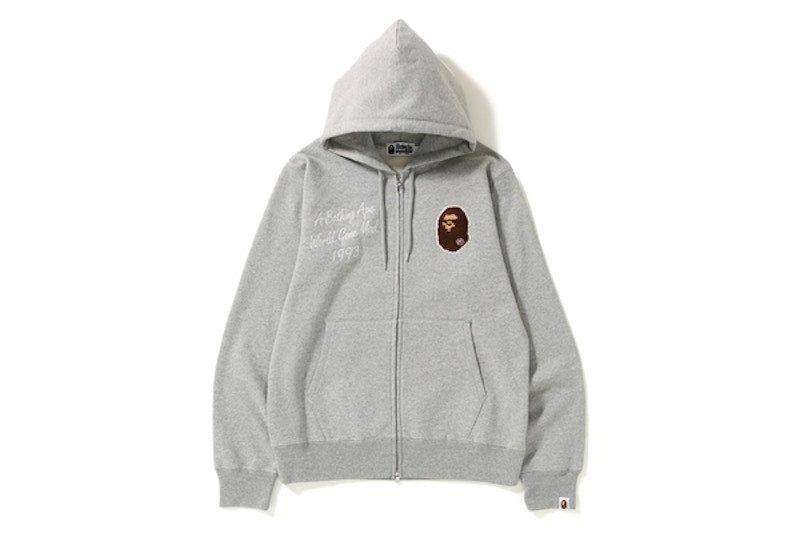 BAPE Multi Emblem Full Zip Hoodie Grey