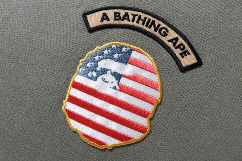 BAPE Multi Emblem Oversized Crewneck (Ladies) Olive Drab