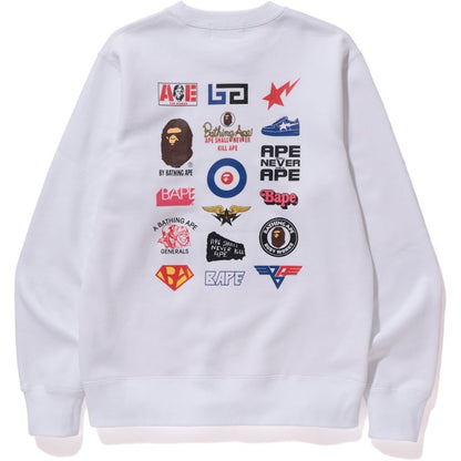 BAPE Multi Logo Crewneck Crewneck White