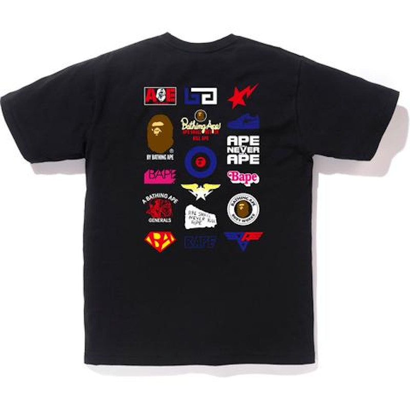 BAPE Multi Logo Tee Black