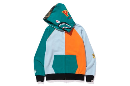 BAPE Multi Shark Full Zip Hoodie Light Blue/Orange