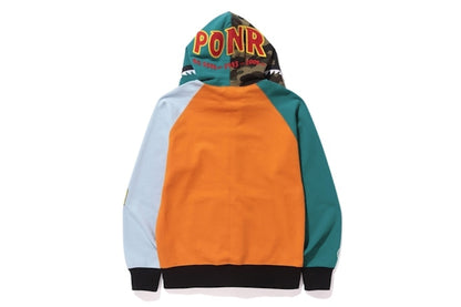 BAPE Multi Shark Full Zip Hoodie Light Blue/Orange