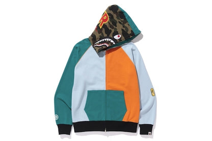 BAPE Multi Shark Full Zip Hoodie Light Blue/Orange