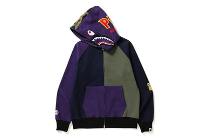 BAPE Multi Shark Full Zip Hoodie Purple/Gray