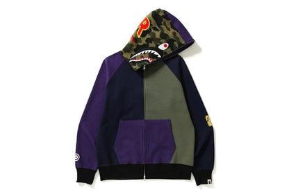 BAPE Multi Shark Full Zip Hoodie Purple/Gray