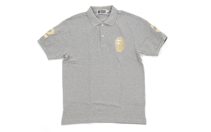 BAPE NW23 Gold Apead Polo Shirt Grey