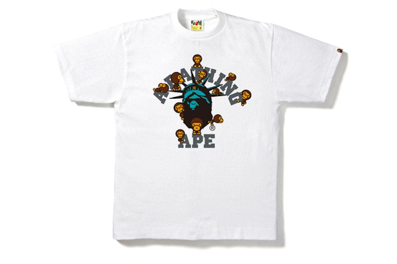 BAPE Nyc 12Th Milo College Tee White