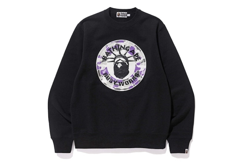 BAPE Nyc Ny Camo Busy Works Crewneck Black