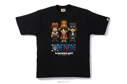 BAPE One Pieceluffy & Brothers X Milo Tee Black
