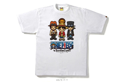 BAPE One Pieceluffy & Brothers X Milo Tee White