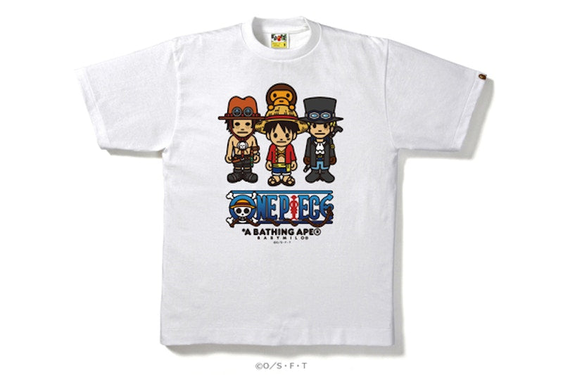 BAPE One Pieceluffy & Brothers X Milo Tee White