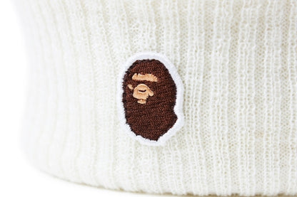 BAPE One Point Knit Cap White