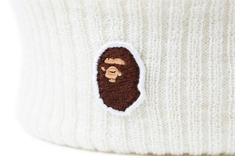 BAPE One Point Knit Cap White