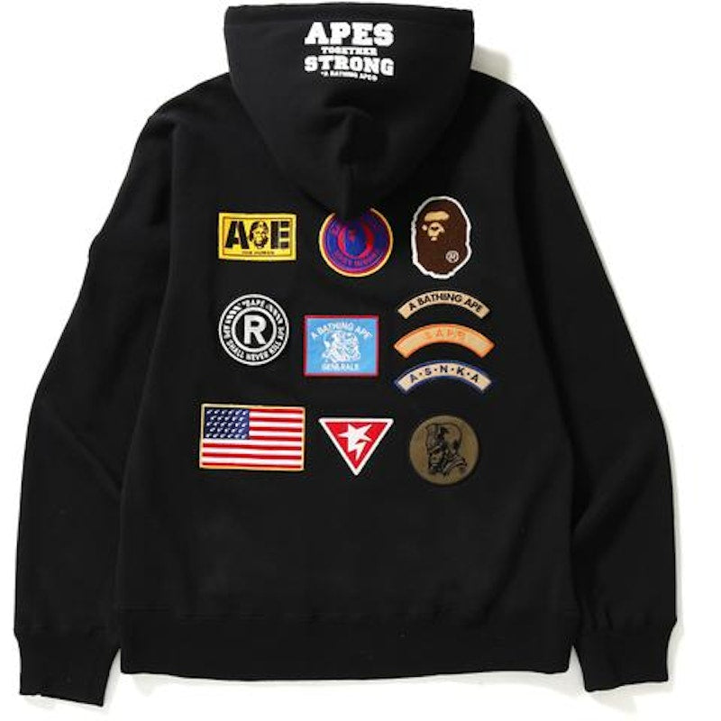 BAPE Patch Pullover Hoodie Black