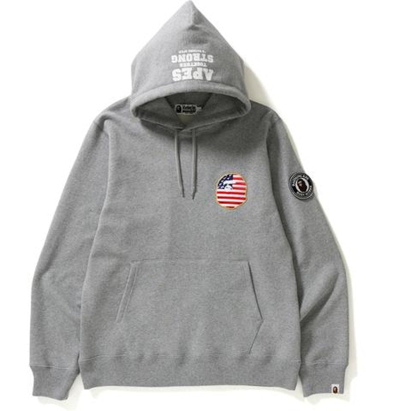 BAPE Patch Pullover Hoodie Gray