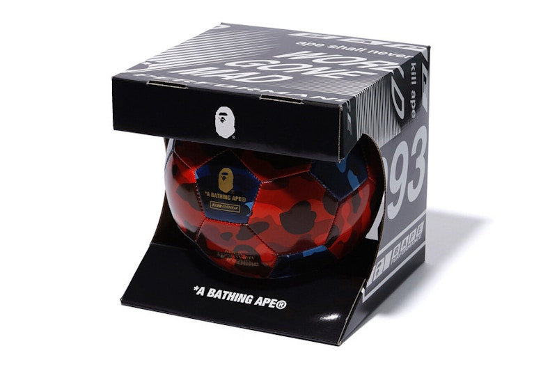 BAPE Performance Color Camo Soccer Ball Red/Blue