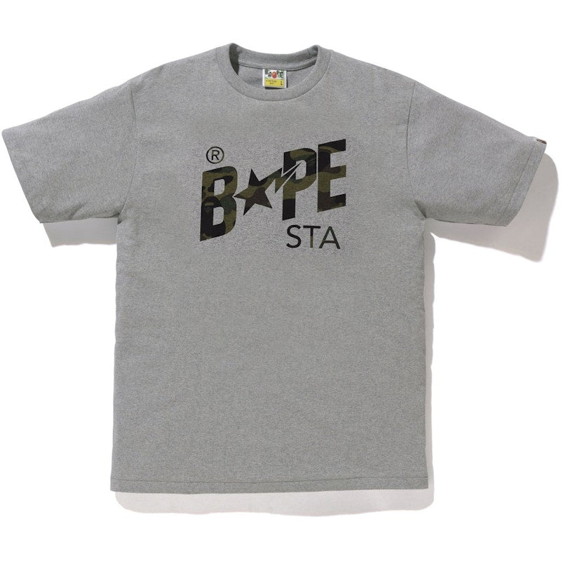 BAPE Pigment 1st Camo Bapesta Tee Gray/Green