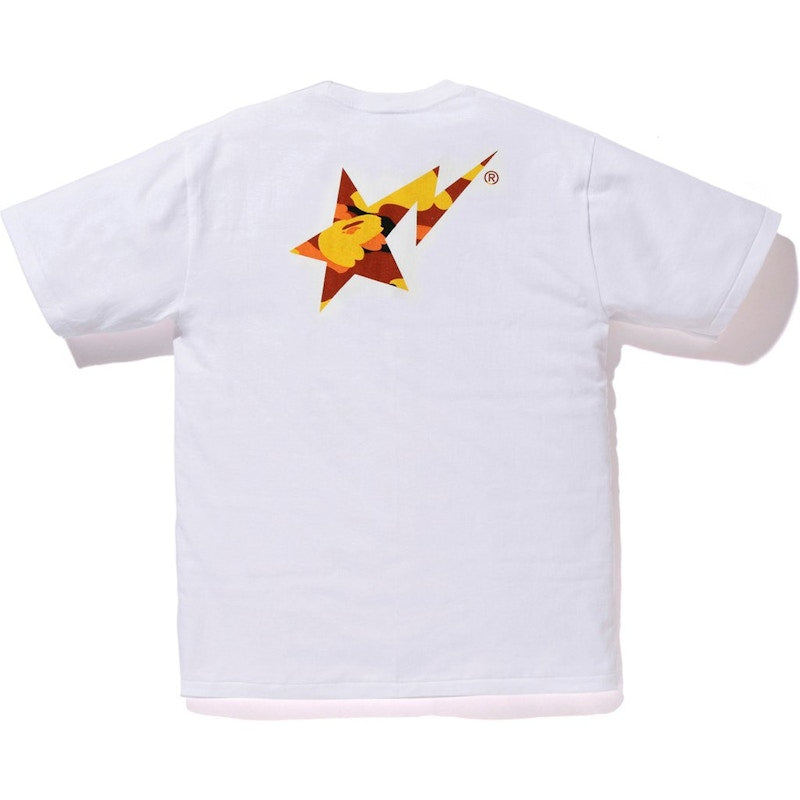 BAPE Pigment 1st Camo Bapesta Tee White/Orange