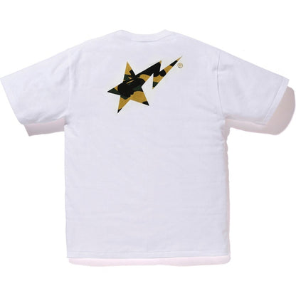 BAPE Pigment 1st Camo Bapesta Tee White/Yellow