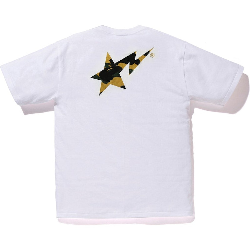 BAPE Pigment 1st Camo Bapesta Tee White/Yellow