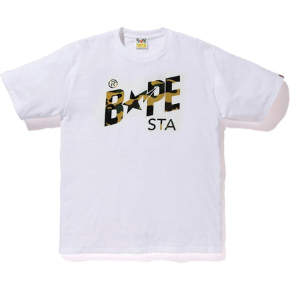 BAPE Pigment 1st Camo Bapesta Tee White/Yellow
