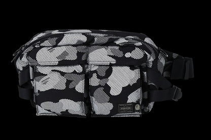 BAPE Porter Reflection Camo Waist Bag Black/Gray