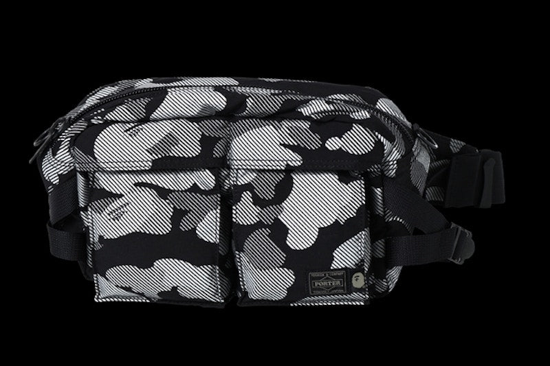 BAPE Porter Reflection Camo Waist Bag Black/Gray