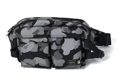 BAPE Porter Reflection Camo Waist Bag Black/Gray