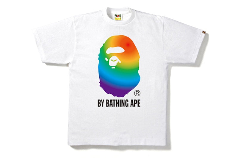 BAPE Rainbow By Bathing Tee White
