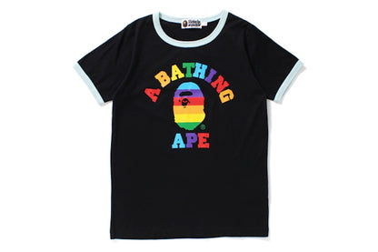 BAPE Rainbow College Trim Tee (Ladies) Black