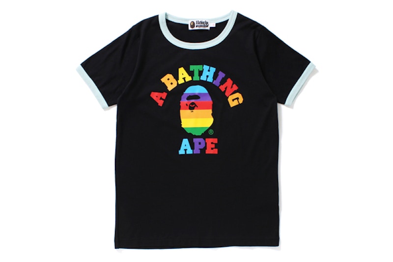 BAPE Rainbow College Trim Tee (Ladies) Black
