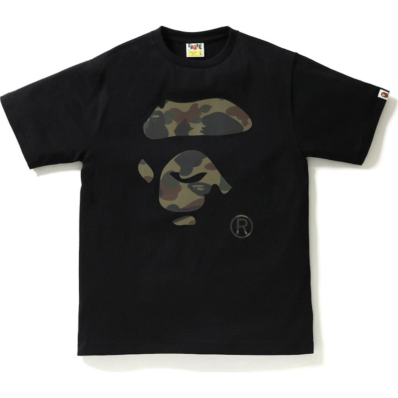 BAPE Reflector 1st Camo Ape Face Tee Tee Black/Green