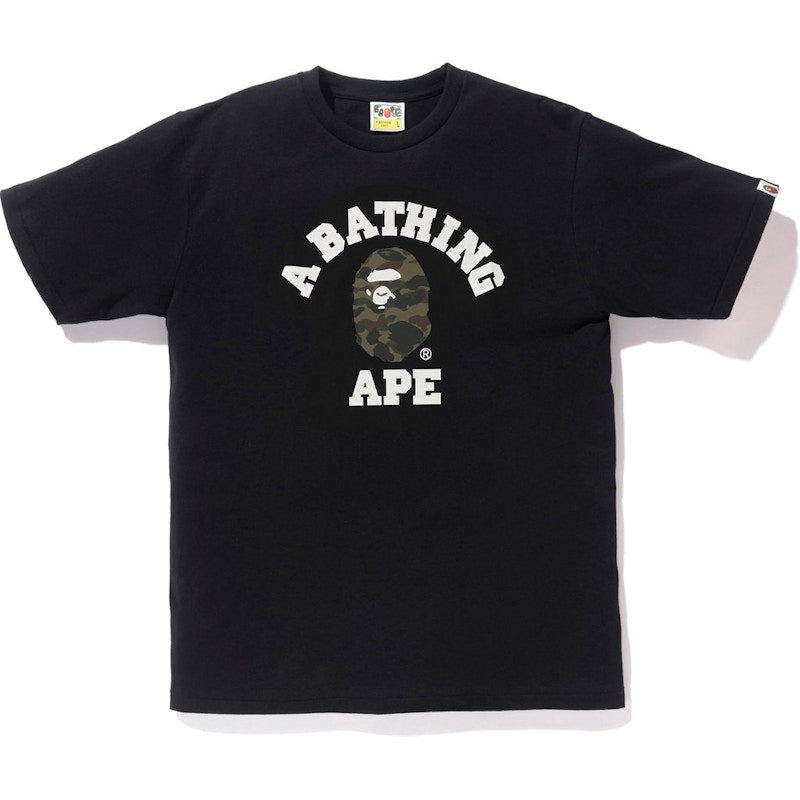 BAPE Reflector 1st Camo College Tee Black/Green