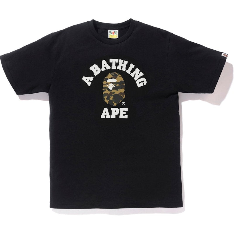 BAPE Reflector 1st Camo College Tee Black/Yellow