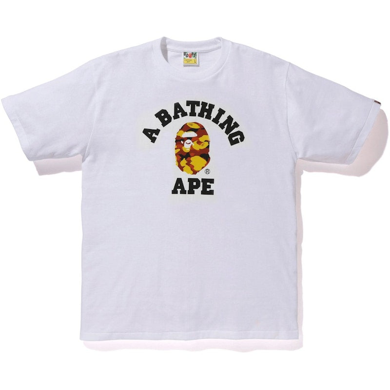 BAPE Reflector 1st Camo College Tee White/Orange
