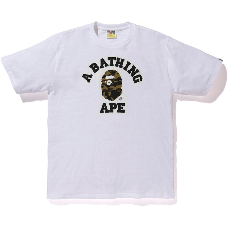 BAPE Reflector 1st Camo College Tee White/Yellow
